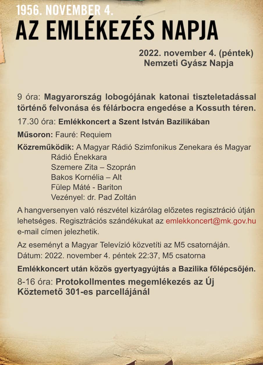 Prick Recycle interval Emlékkoncert a Nemzeti Gyásznapon - Szent István Bazilika - Budapest